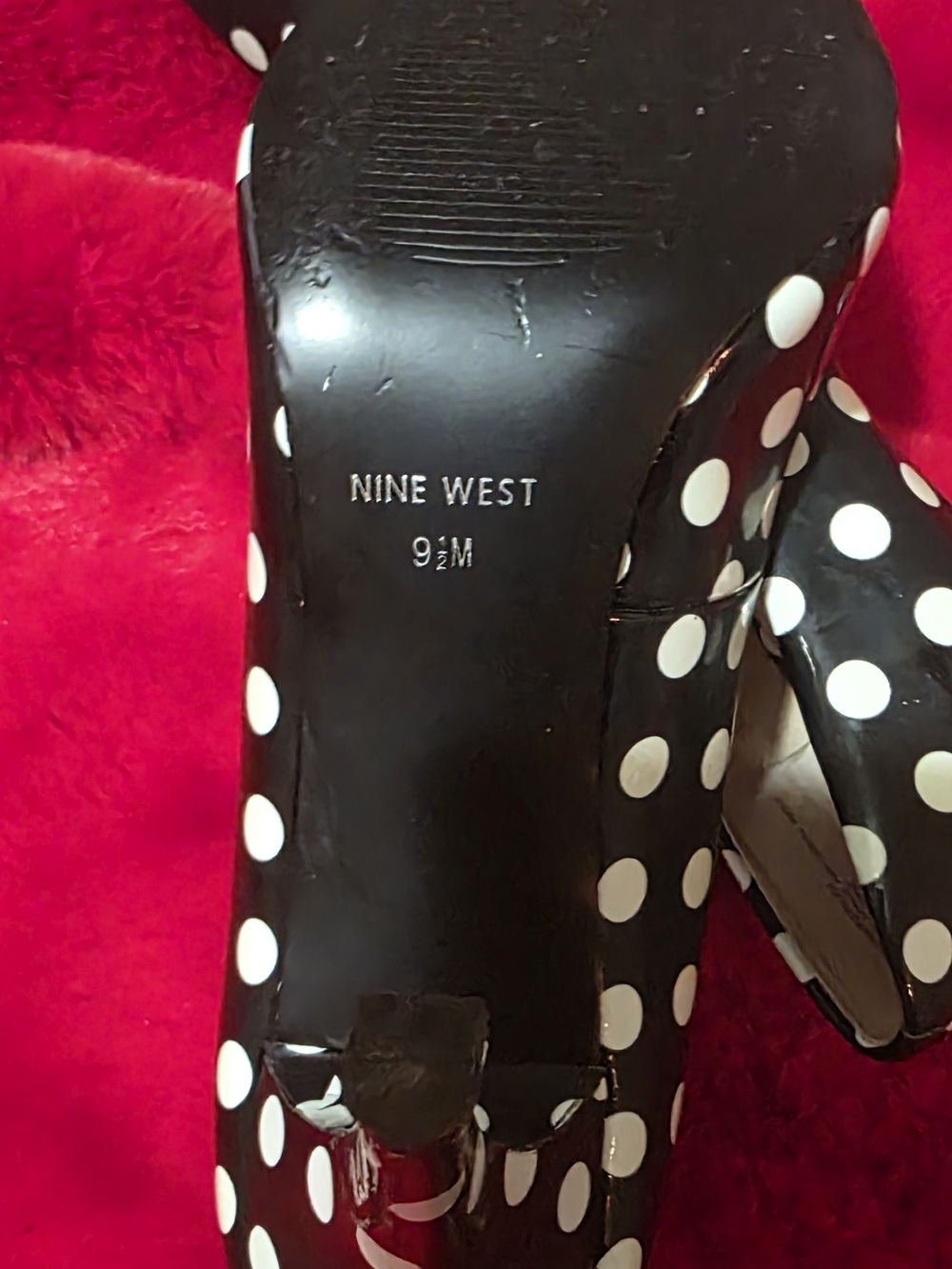 Nine West Black & White Polka Dot Pointed-Toe Heels - Picture 2 of 5